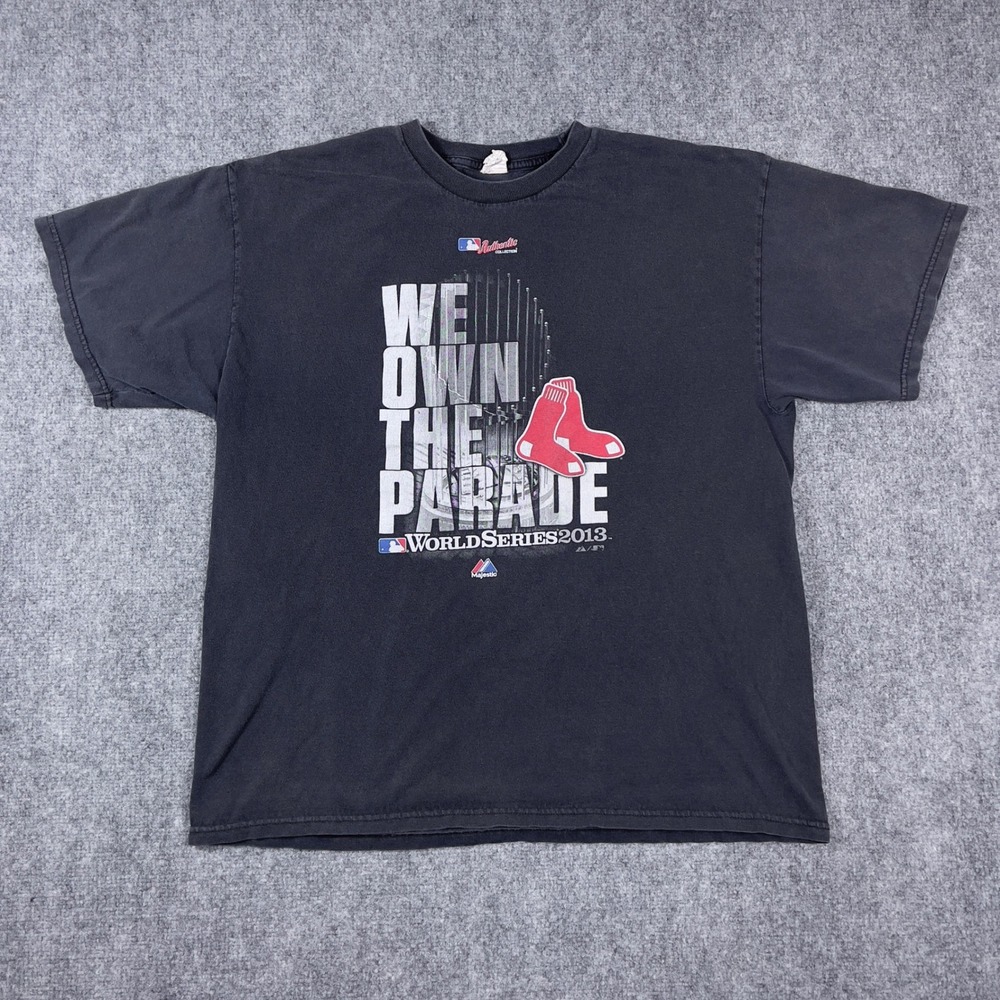 Majestic Boston Red Sox T-Shirt Mens XL Black 2013 World Series Champions Tee